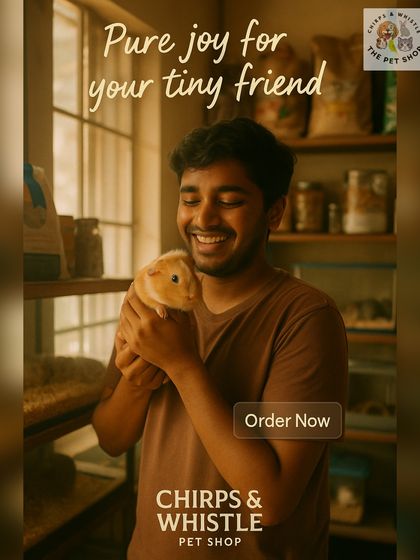 The bond between a pet and owner is special. This customer is enjoying a quiet moment with a friendly guinea pig from my shop.