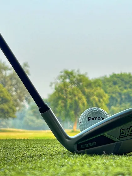 The PXG 0311 Black Ops iron at address, ready to be put to the test. This view shows the confidence-inspiring profile designed for maximum forgiveness and distance.