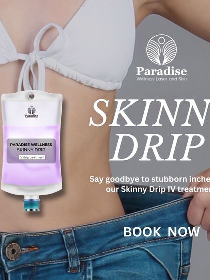 Our Skinny Drip IV treatment is formulated to support your weight management journey. It contains a blend of vitamins and amino acids that can help boost metabolism and assist your body in breaking down fat for energy, helping you with those stubborn inches.