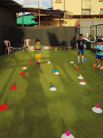 The field is set for an afternoon of fun! A mix of cones and balls means endless possibilities for games that improve everything from color recognition to agility and teamwork.