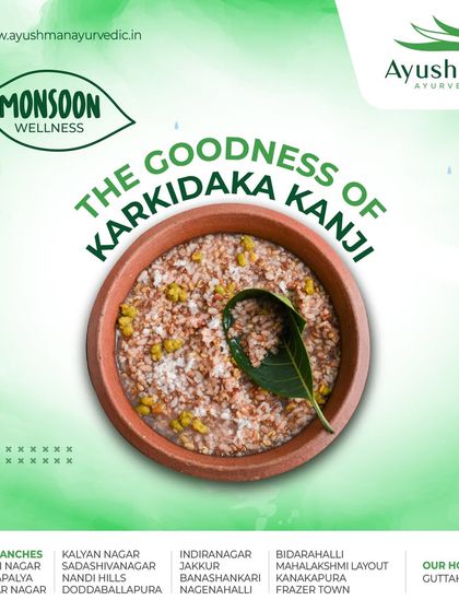 A visual introduction to the goodness of Karkidaka Kanji. This traditional medicinal porridge is a cornerstone of monsoon wellness in Ayurveda.