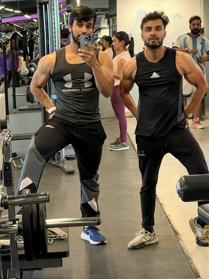 Another shot with my gym bro. We hold each other accountable and push each other to new limits.