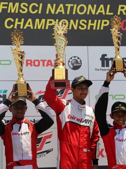 A testament to our team's dominance. Here, our drivers lock out the entire podium, securing 1st, 2nd, and 3rd place in the Junior class of the Rotax Indian Championship. This level of consistent success is what we strive for every race weekend.