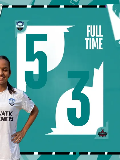 A full-time score graphic celebrating our SheWolves' 5-3 victory in the Women's Championship. This win was a key moment in our unforgettable debut season.
