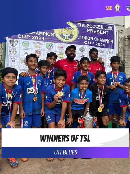 Champions! Our U11 Blues team showed great character and skill to bring home the TSL tournament trophy.