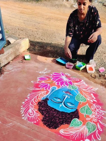 Anesha Artgallery - Indian Folk Art & Home Decor Rangoli & Kolam: Ephemeral Beauty photo 9