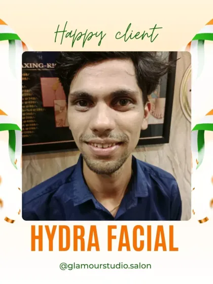 A repeat photo of a happy client, his smile is as bright as his skin after the Hydra Facial.