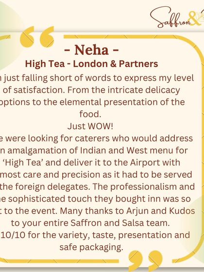 Saffron & Salsa - Vegetarian & Vegan Event Catering Words from Our Clients photo 11