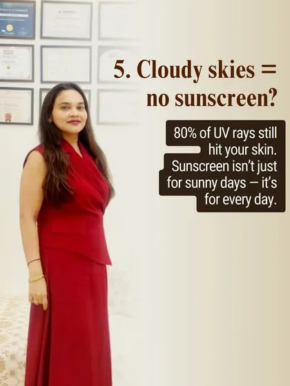 Don't let cloudy skies fool you. Up to 80% of UV rays can still penetrate and damage your skin. Sunscreen isn't just for sunny days, it's an everyday essential for preventing premature aging and pigmentation.
