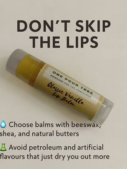 A summer skincare tip: Don't skip the lips! My Classic Vanilla Lip Balm is made with beeswax and natural butters to protect and hydrate.