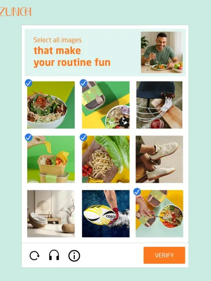 This is one captcha that's actually fun. Select all the images that make your routine better, and unlock a fresher, brighter way of eating with Zunch.