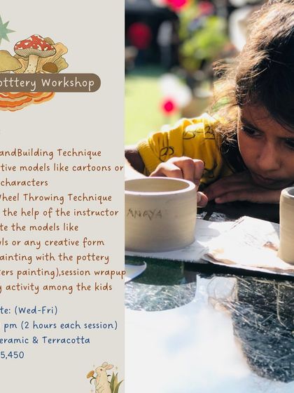 Our 3-day Kids Pottery Workshop syllabus, covering hand-building, wheel throwing, and painting.