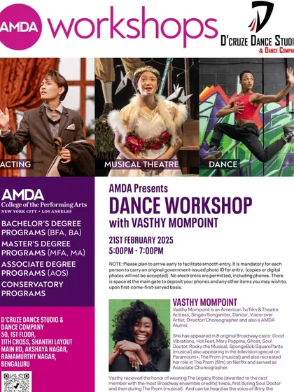 We bring world-class talent to you. I was so proud to host a special dance workshop with American actress and choreographer Vasthy Mompoint from AMDA, New York.
