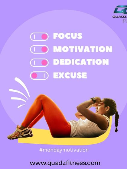 Here's your Monday motivation checklist. Switch on your focus, motivation, and dedication. Switch off the excuses. Let's get it done.
