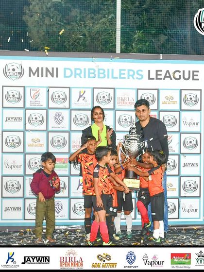 Our U7 Lions celebrating their MDL Tournament championship. This victory is a result of their hard work and the fun-first coaching approach we take with our youngest players.