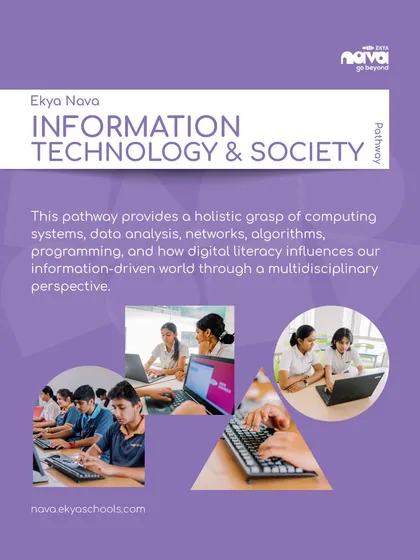 The Information Technology & Society Pathway provides a holistic grasp of computing, data analysis, and how digital literacy influences our world.