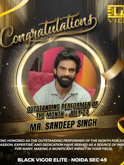 We honor Mr. Sandeep Singh as the Outstanding Performer of the Month. Your passion, expertise, and dedication serve as a source of inspiration for many, making a significant impact.