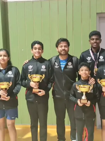 Celebrating our young champions from Absolute Sports Academy in Qatar after their excellent performance in a tournament organized by the Qatar Badminton Association.