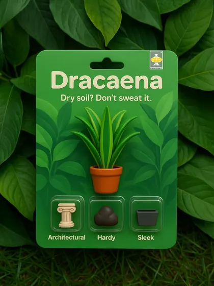 Dry soil? Don't sweat it. The Dracaena is an architectural, hardy, and sleek plant that doesn't mind if you miss a watering. It's a perfect example of a low-maintenance, high-impact green companion.