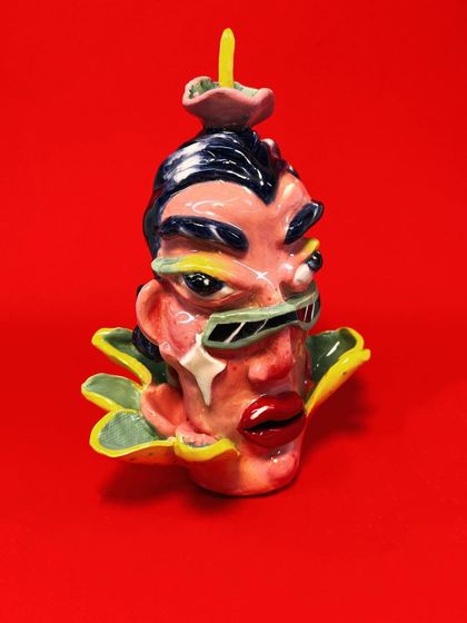 The smaller of the two 'Glazed & Confused' sculptures.