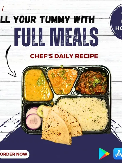 This is what a complete, balanced meal looks like. Our daily thalis include fresh rotis, rice, dal, and a different sabji every day, so you get both variety and nutrition without ever getting bored. It’s the perfect solution for your daily lunch and dinner.