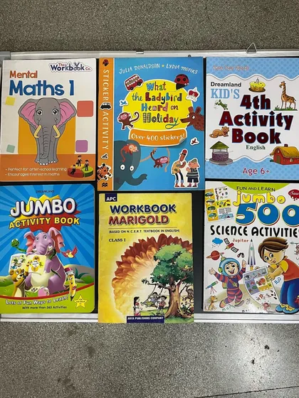 This collection shows the variety of activity books I offer, from mental maths and science activities to workbooks for school subjects. There's something to support every child's learning journey.