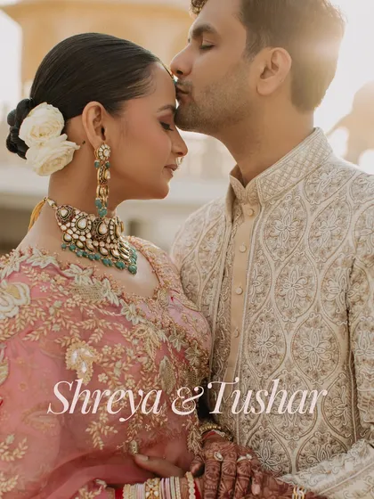 An intimate moment between Shreya and Tushar, bathed in the golden light of Jaipur. We believe the most powerful portraits are often the quietest, capturing the gentle chemistry and unspoken connection between two people. This is the delicate, timeless romance we strive to capture.
