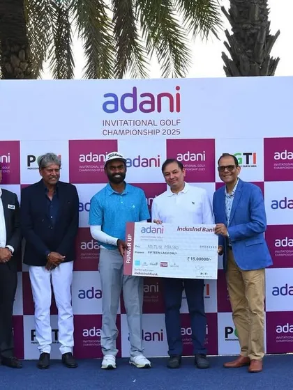 Arjun Prasad receives his Runner-up prize at the PGTI Adani Invitational. Competing and succeeding on the professional tour is the ultimate goal of our program.