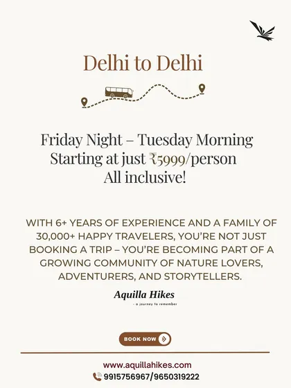 Our Chopta trips are all-inclusive, starting from Delhi every Friday night. You're not just booking a trip; you're joining a community.