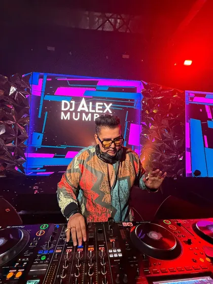 A close-up of me at the console during the HSBC event. Even on the biggest stages, I'm focused on every single mix and transition.