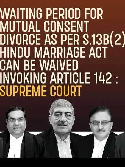 The Supreme Court has provided a significant update regarding the waiting period for mutual consent divorce. I stay current with such landmark judgments to ensure my clients' cases are handled efficiently, potentially fast-tracking the process where the law allows.