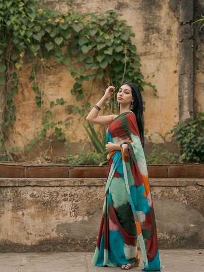 A duplicate of the multi-color saree shoot.