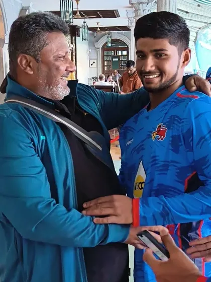 A father and his son. A coach and his student. This is a moment of quiet pride with Musheer during the Ranji Trophy. The journey is long, but these moments make it all worthwhile.