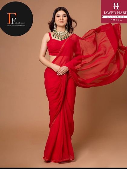 A dynamic shot from the fashion shoot, demonstrating our students' ability to create looks suitable for editorial and commercial work.