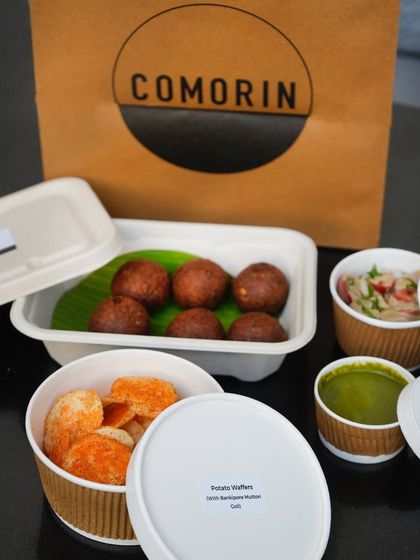 Our small plates, like these potato bites, are packed with their accompanying dips and salads. This ensures every texture and flavor remains distinct until you are ready to eat.