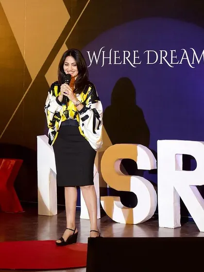 Another full-stage view from my TEDx talk. It's moments like these that remind me of the power of sharing our stories to inspire change.
