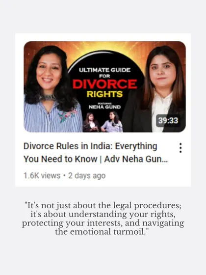 A screenshot of our YouTube episode on divorce rules, emphasizing that it's not just about legal procedures but also about protecting your interests and navigating emotional turmoil.