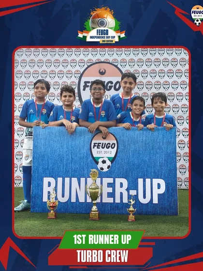 The 'Turbo Crew', who secured the 1st Runner-Up spot in the U-11 Independence Day tournament.