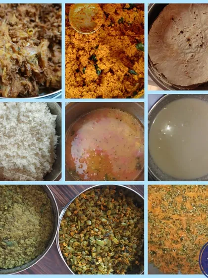 Here is a glimpse into a North Karnataka special lunch I prepared for 35 people. The spread includes authentic dishes like Kanda Bhaji, Jolada Rotti, and various palyas, all made with traditional recipes and fresh ingredients.
