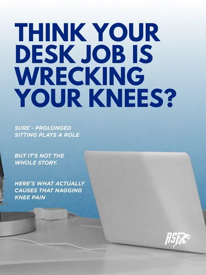 Think your desk job is wrecking your knees? While prolonged sitting plays a role, it's not the whole story. This infographic series explores what actually causes that nagging knee pain.
