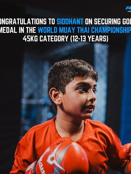 This is what dedication looks like. Congratulations to our own Siddhant for securing the Gold Medal at the World Muay Thai Championship. We don't just train fighters; we build champions.