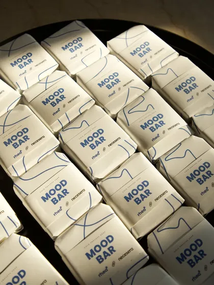 Custom 'Mood Bar' soaps created for the PR packages celebrating the launch of the Necessara and Rhea Kapoor collection.