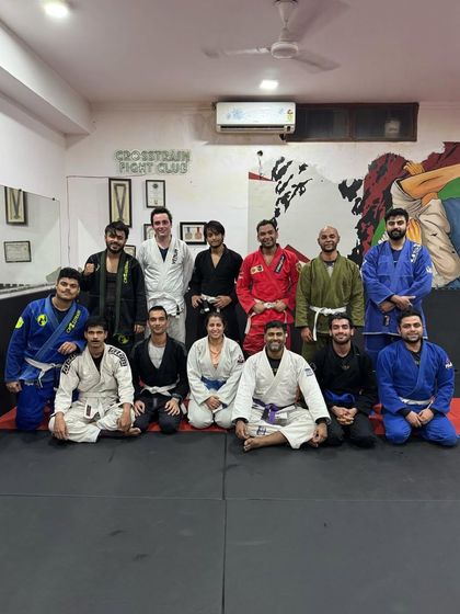 Our Gi team after a session. We get tied up in more ways than one, but we always find a way through together.