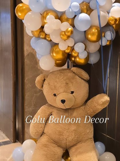 Golu Balloon Decor - Baby Celebration Decor Teddy Bear & Hot Air Balloons photo 4