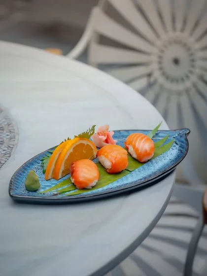 A symphony of simplicity and elegance. Our Salmon Nigiri is a single, flawless bite that celebrates the purity of its ingredients.