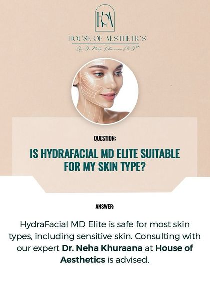 A common question is whether the Hydrafacial MD Elite is suitable for all skin types. The answer is yes. It is safe for most skin types, including sensitive skin, because the treatment is highly customizable. However, a consultation is always advised.
