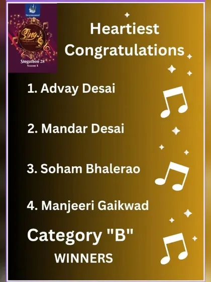 Congratulations to the winners of Category "B". Their performances were truly outstanding.