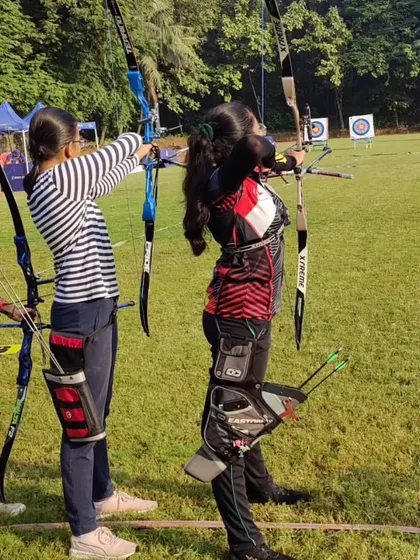 Our archers competing in the recurve category at the SFA Championship, demonstrating excellent form.
