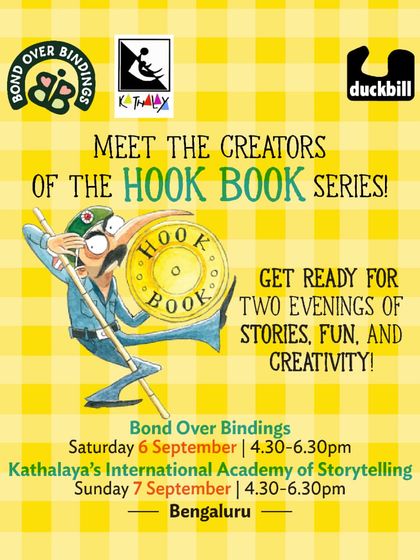 This poster was for the launch of the "Hook Book Series," an event filled with stories, fun, and creativity. It's always a joy to celebrate new books and the authors who dream them up.