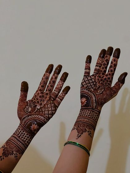 A side view of the semi-bridal design, showing how it elegantly adorns the arm.